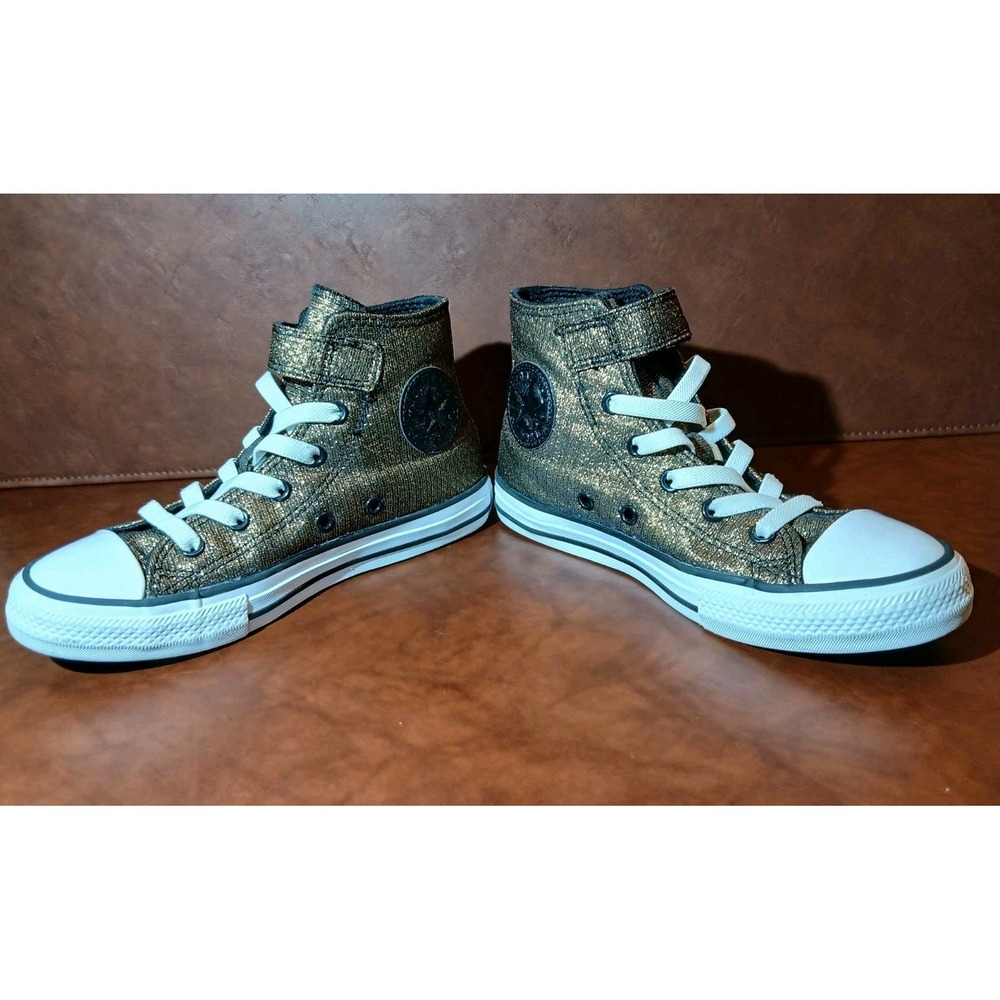 Converse Chuck Taylor All Star Hi Cooper Black Glittery Shoes Size 1 Youth #1421 - Picture 9 of 9